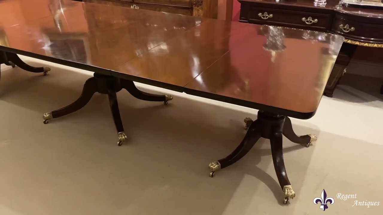 Antique George III Regency Flame Mahogany Dining Table