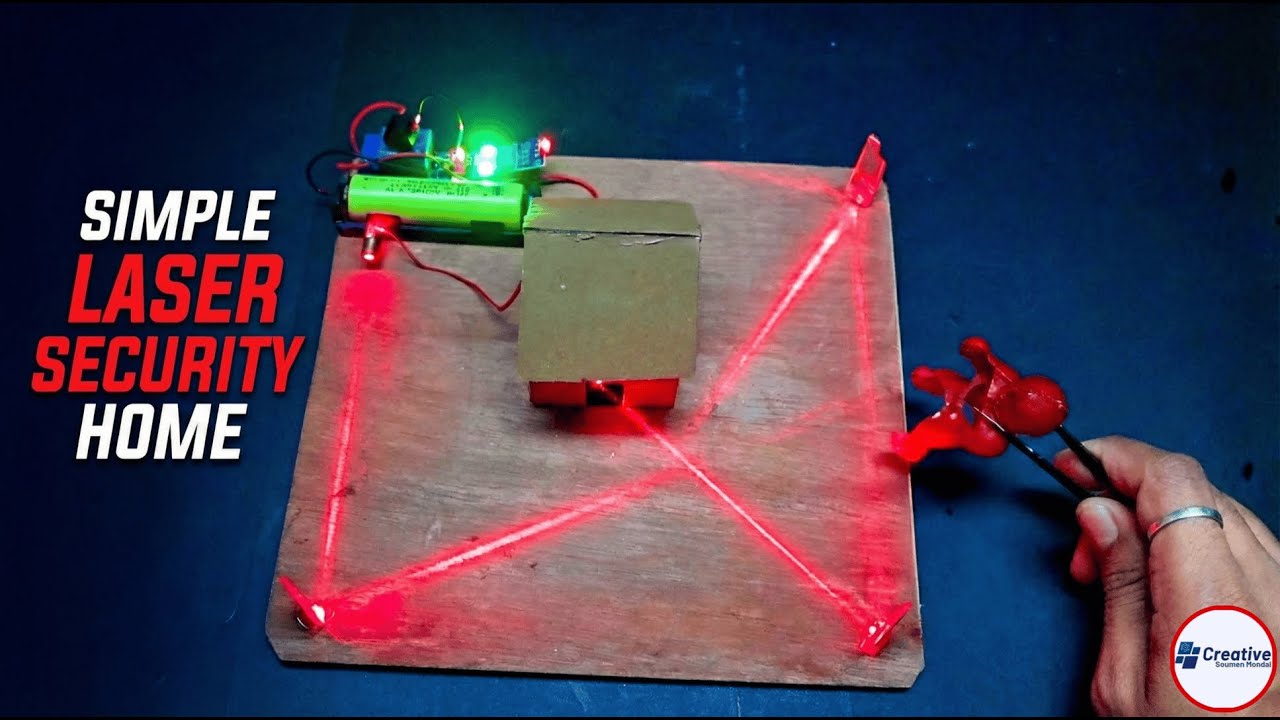 How to Make Laser Security System for Home | DIY Laser Guided Alarm ...