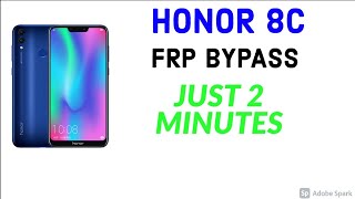 Honor 8c Frp Bypass Latest Easy Method Bkk Lx2 | Frp In Just 2 minutes without Pc