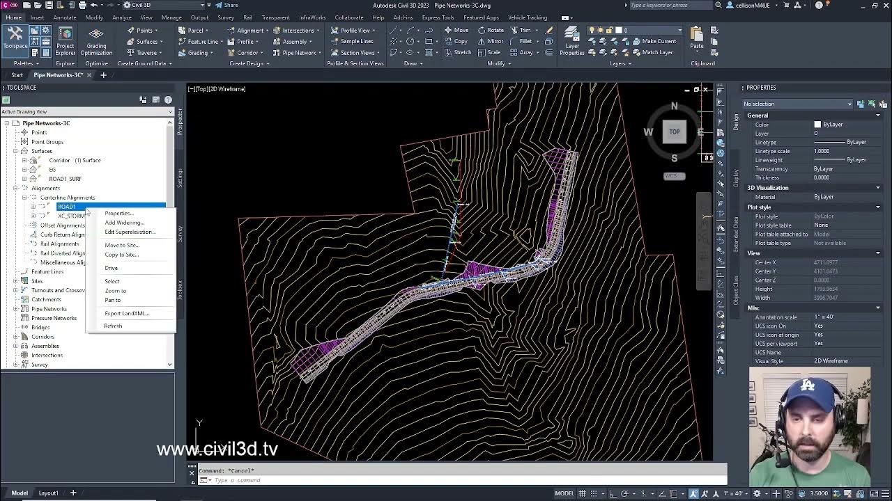 06 exploring the toolspace prospector tab in civil 3d 2023 youtube