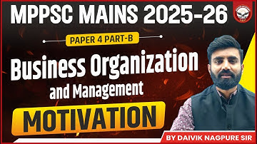 Motivation | MPPSC Mains | Paper 4 Part B | Unit - 2 | Genius Academy
