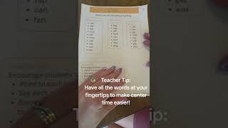 CVC Teacher Tip for Easier Literacy Centers