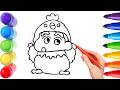 How To Draw cute Shin-chan Nohara Drawing, Painting &amp; Coloring For Kids and Toddlers_ Child Art 🐋🌈🎨
