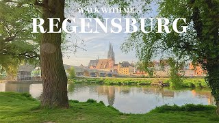 Sunday Morning Walk in Regensburg, Germany | Old Town - Old Stone Bridge | Walking Tour | 4K HDR