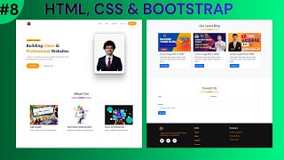 #8 How to Create Portfolio Website using HTML CSS Bootstrap | Contact Form Design Step by Step