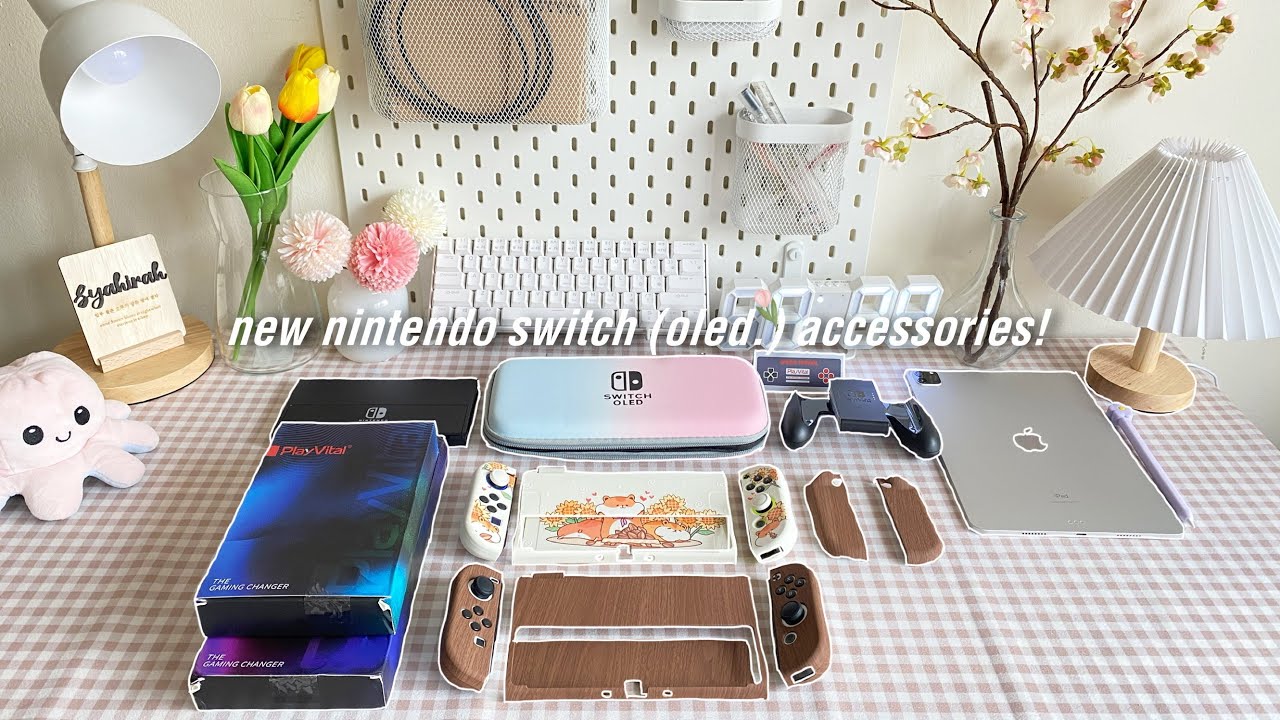unboxing new accessories for my nintendo switch oled. ft. playvital 🕹