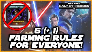 6 Farming Rules for Every Player in SWGOH!  & Another BRAND NEW Rule That Everyone Needs to Follow!