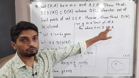 Metric Spaces | Lecture 59 | Result of Derived set of given subset of X