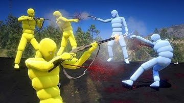 NPC Wars with Active Ragdoll Dudes #3 (Euphoria Physics)
