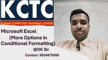 More options on Conditional Formatting in #Excel by #dksir #kctc #wordprocessor #computereducation