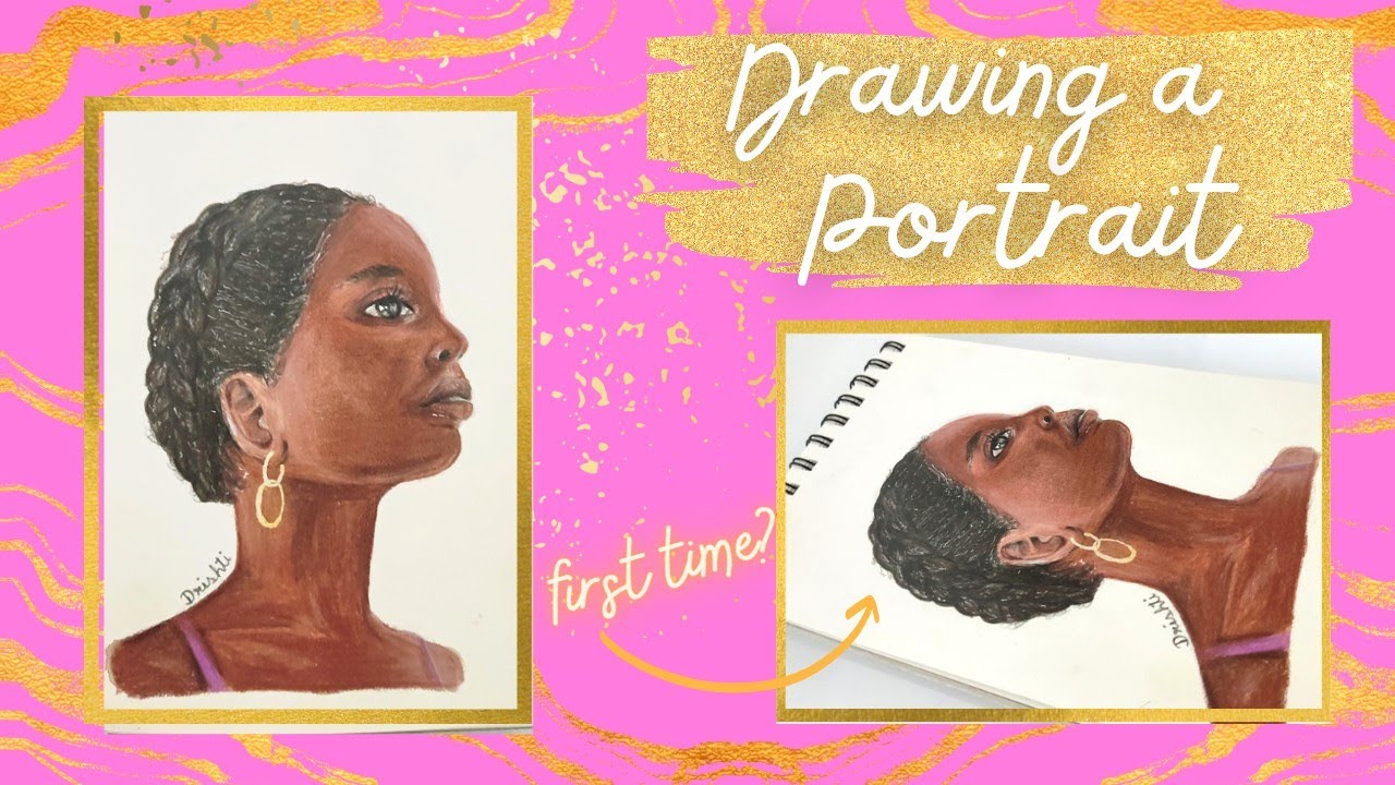 Drawing my first Portrait with Pencil Colors | How to draw this ...