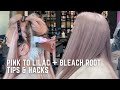 Baby Pink to Pastel Purple Color Correction - Bleach roots tips and tricks