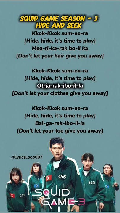 Squid Game Season 3 - Hide and Seek Lyrics #squidgame #hideandseek #fyp