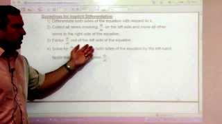 Math 181 2-5 Implicit Differentiation