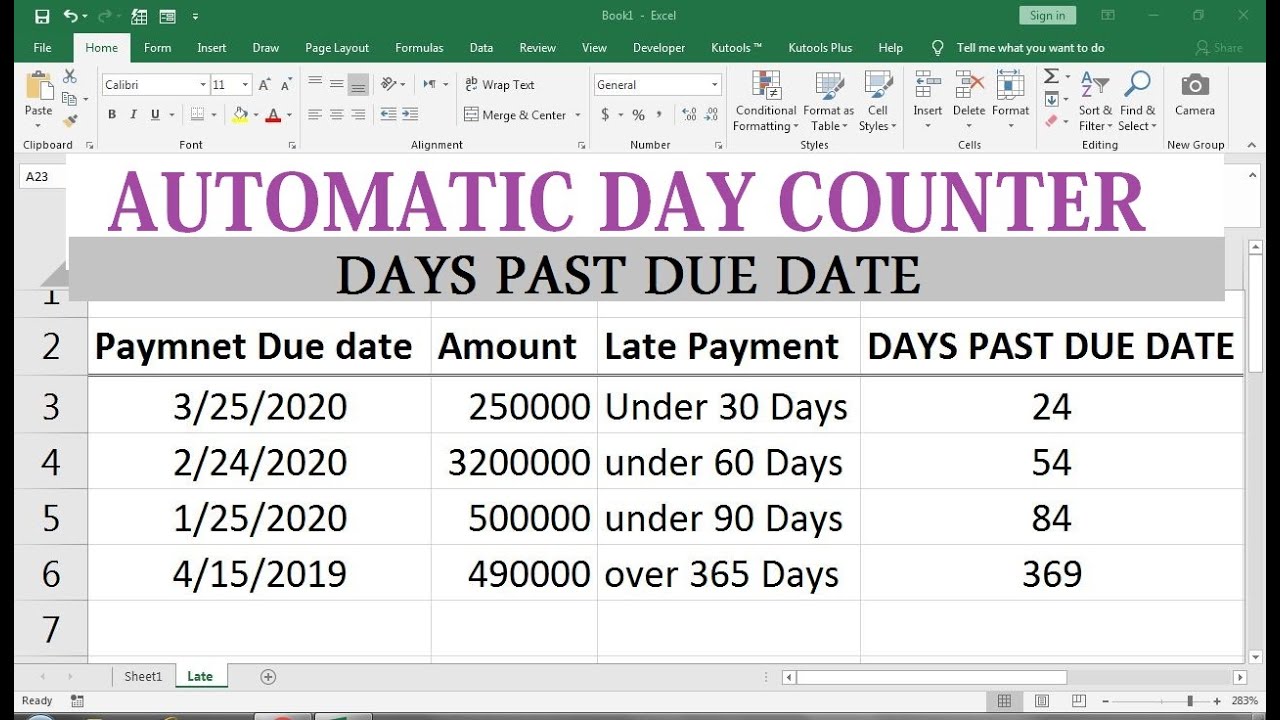 how to calculate days in excel YouTube