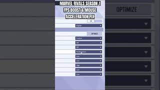 ⁠Marvel Rivals Season 1 Performance Settings