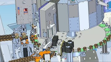 Rotating table assembling machine: 60 cycles per minute, 120 pcs/minute as ouptut.