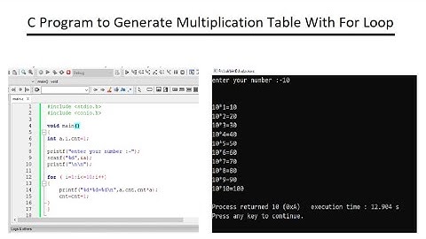 C programming to print multiple table in codeblocks || codingnoman || Coding Tutorial...