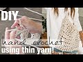 How to Finger Crochet a Market Bag Using Thin Yarn in 30 Minutes with Simply Maggie
