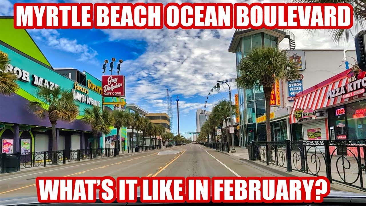 Ocean Boulevard Myrtle Beach Full Driving Tour in February!