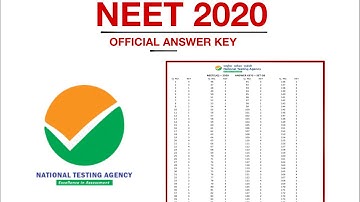 NEET 2020 NTA’s OFFICIAL ANSWER KEY