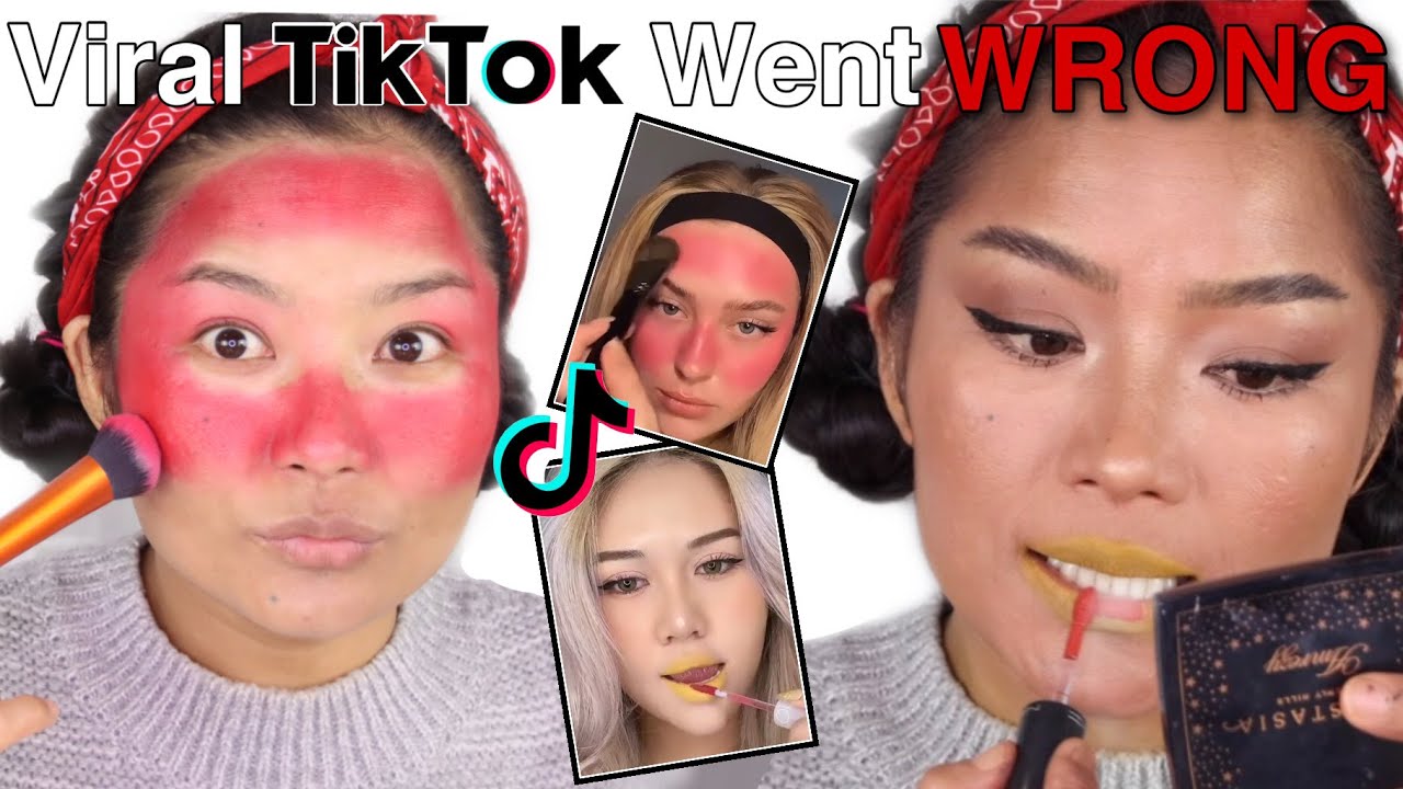Full face makeup of TIKTOK viral makeup hacks - YouTube