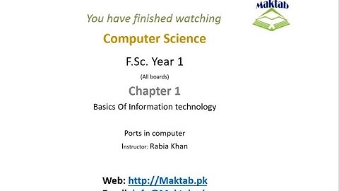 FSc Computer Science Book 1, CH 1, LEC 29 : Expansion Card and Slot