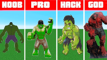 Pixel Art NOOB vs PRO vs HACKER vs GOD Hulk in Minecraft