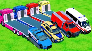 DACIA, CHEVROLET, DODGE,  AUDI, VOLKSWAGEN ALL POLICE CARS TRANSPORTING WITH TRUCKS! FS2 e#181