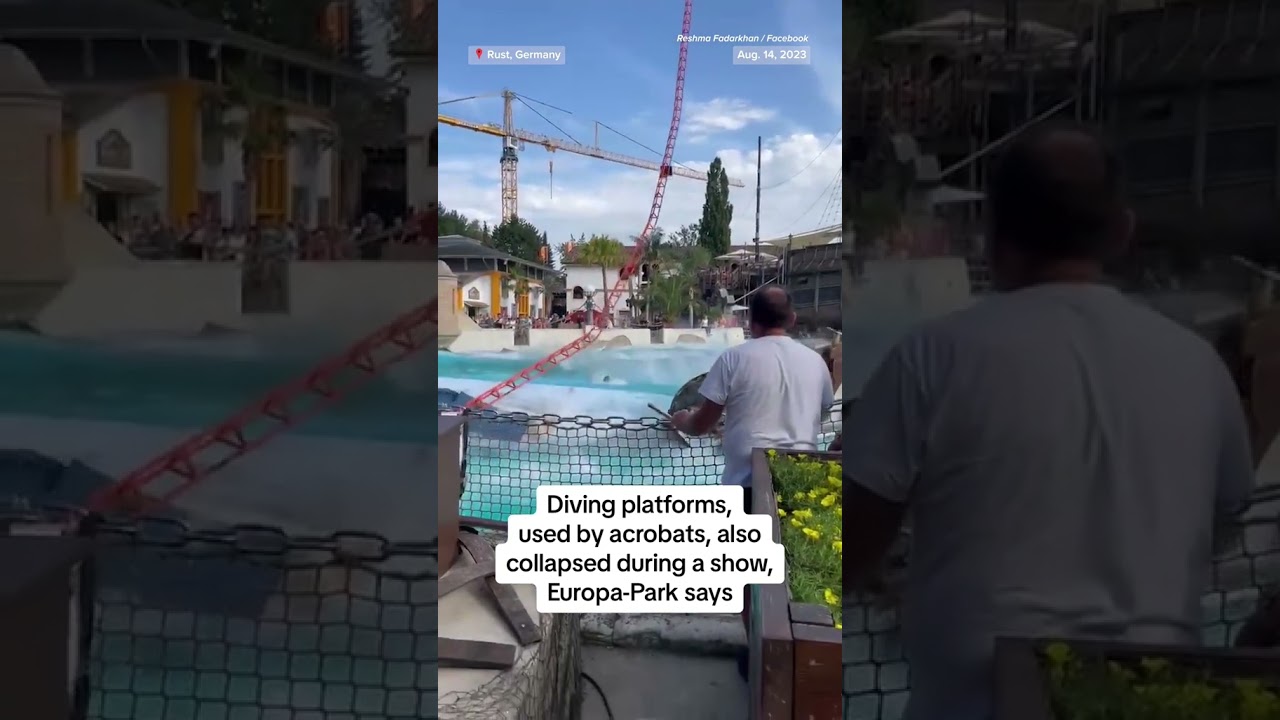 A pool cracked at Germany’s biggest theme park