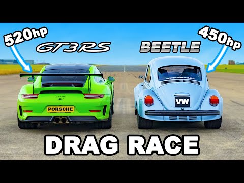 Porsche 911 GT3 RS v 450hp VW Beetle?! DRAG RACE