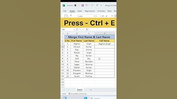 Merge First Name & Last Name with Flash Function in Excel | Tips & Tricks | #excel #shorts #viral