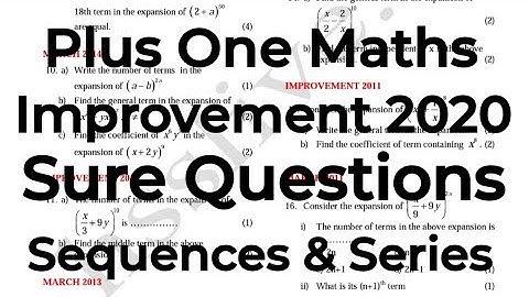 Plus One Maths Improvement 2020 | Sequences And Series | Previous Questions And Answers| #mathroot