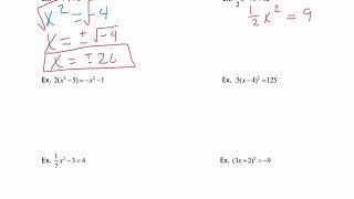 Solve by Factoring and Taking the Square Root