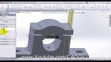 Plummer Block Video Tutorial SolidWorks Part 02 - Cap