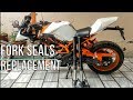 🔧Fork seals & Handle Bearings replacement on KTM Duke/RC 200/390 motorcycle