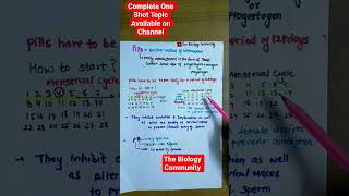 Oral Contraceptive Pills #Reproductive Health Class 12 #class12#contraceptive#neet2026#yt#shorts#bio