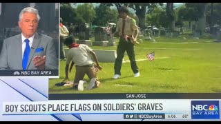 Boy Scouts Place Flags at Graces at Oak Hill Cemetery - NBC Bay Area 6pm