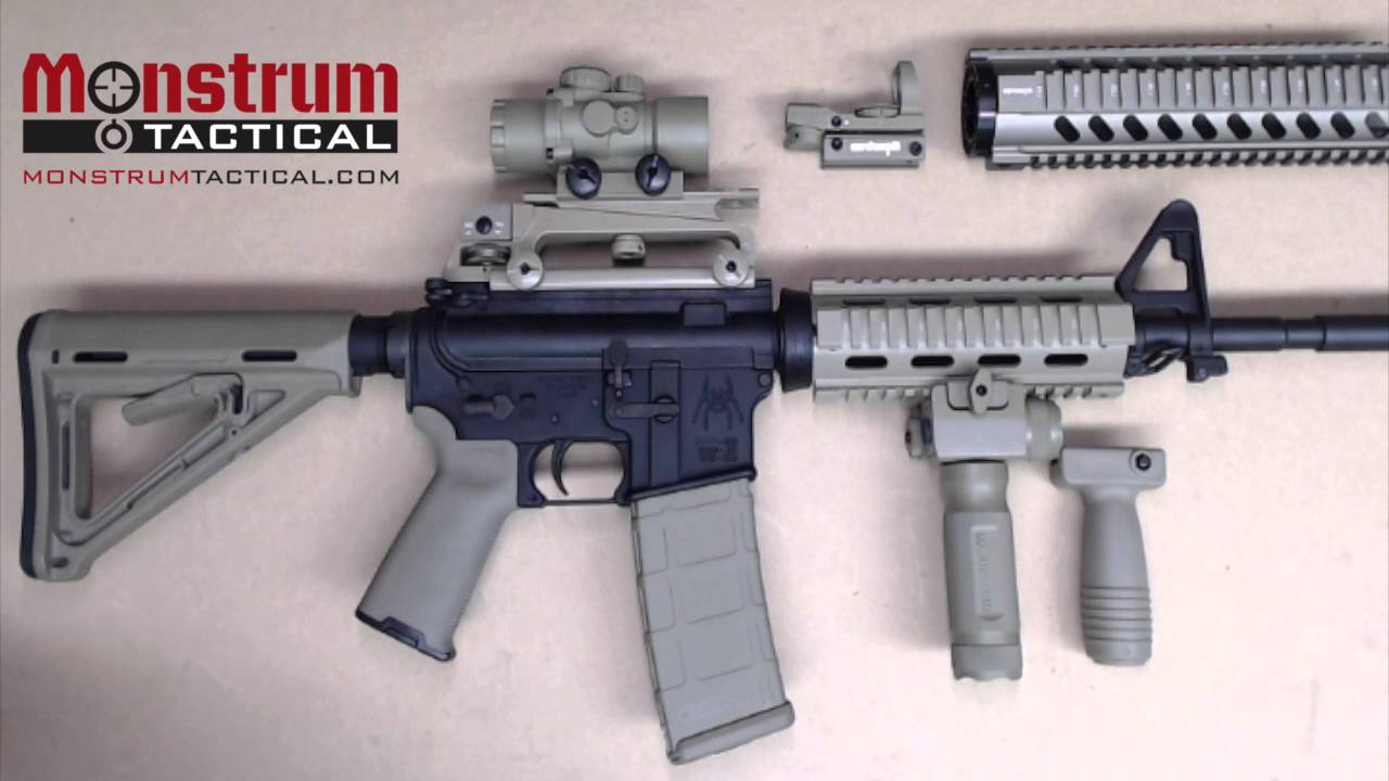 Flat Dark Earth Ar 15 With Magpul Monstrum Tactical Parts Youtube