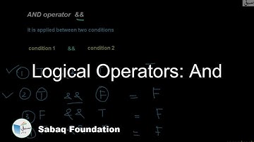 Logical Operators: AND, Computer Science Lecture | Sabaq.pk