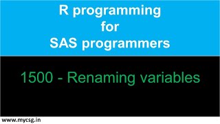 SASnR: Renaming variables