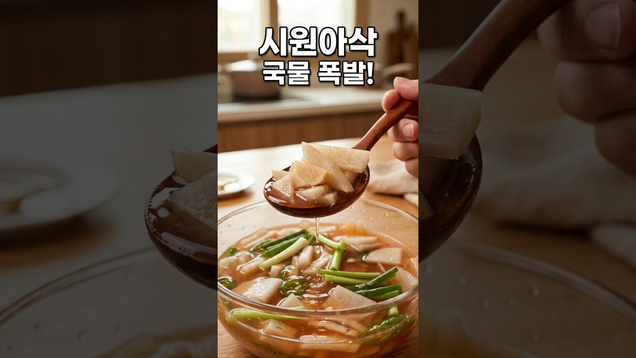 시원하고 아삭한 나박김치 만들기 레시피 숏폼 썸네일