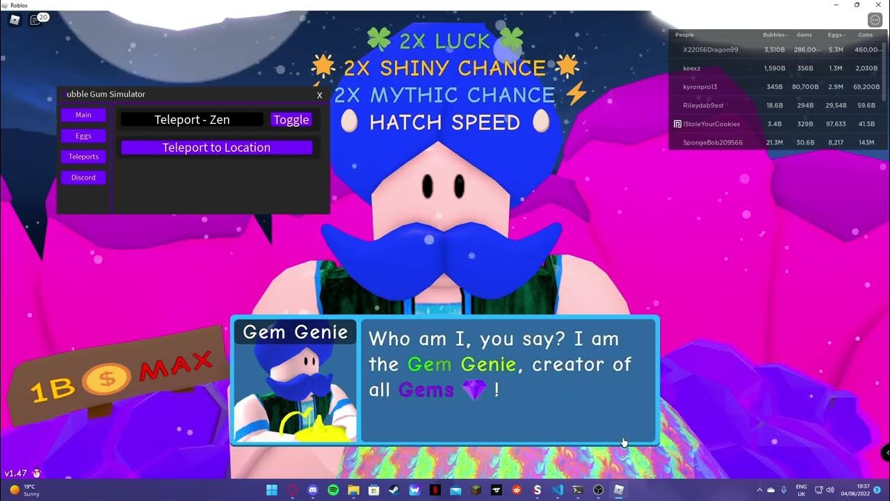 Roblox Bubble Gum Simulator Script Exploit Gui YouTube