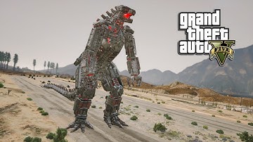 GTA 5 - MECHAGODZILLA 4K UHD, COMPLETE FIERY DISTRUCTION IN LS!! (2K)