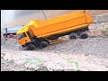 Excellent Processing Connecting New Road By RC 12 Wheels Dump Trucks Dumping Soil Mix Rock