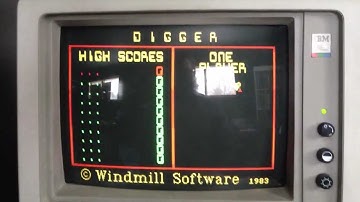Digger for DOS running on IBM XT CGA