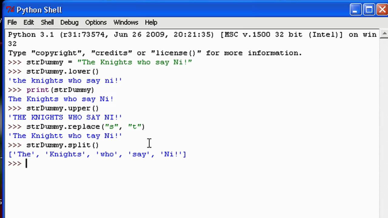 string assignment python