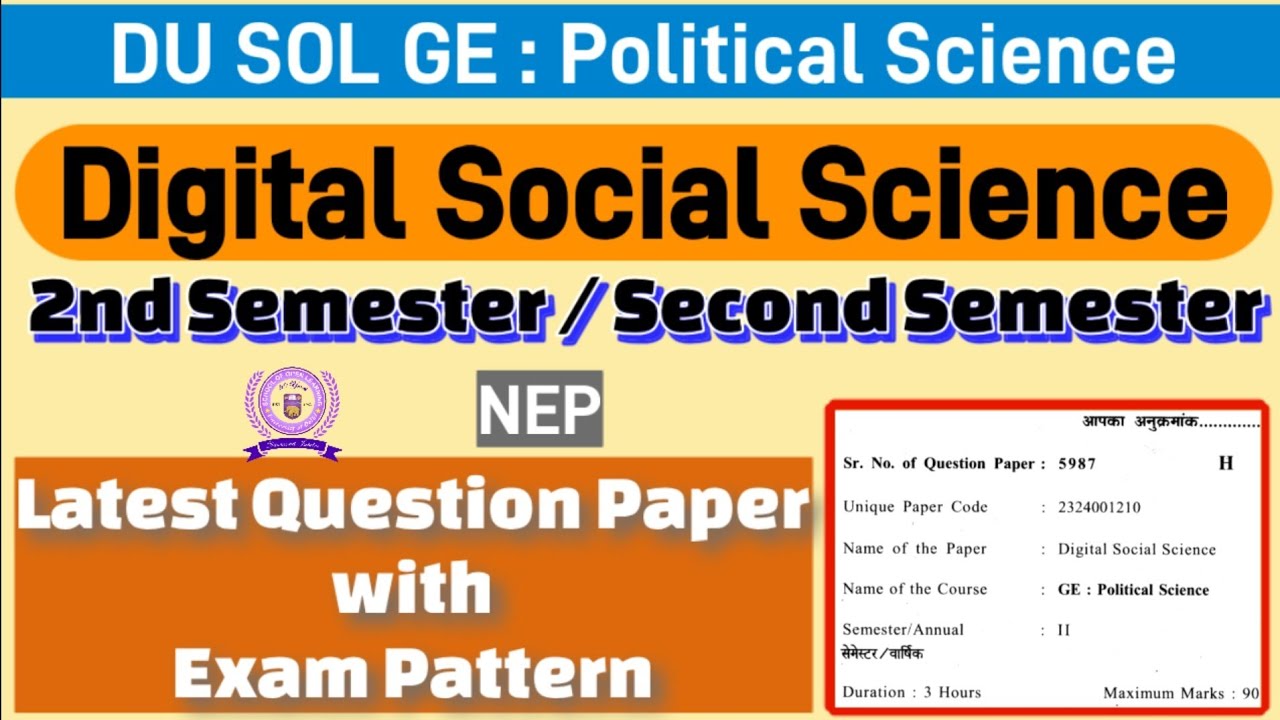 Digital Social Sciences GE - political science 2nd semester question ...