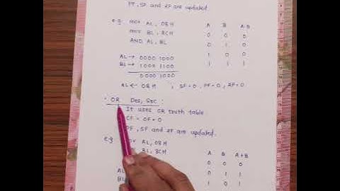AND OR logical instructions in 8086