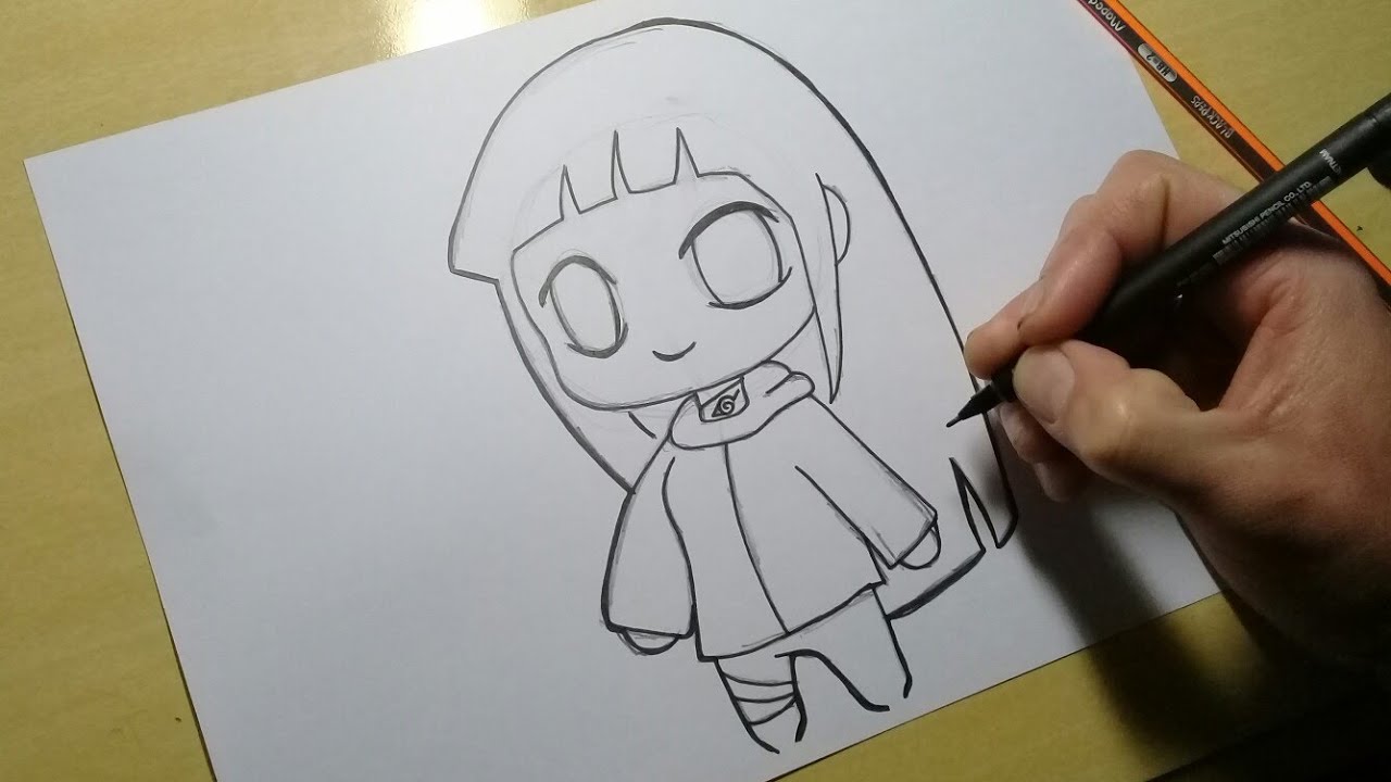 desenho da hinata kawaii